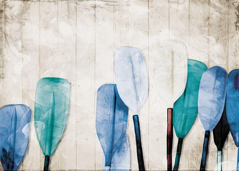 Paddles Against the Wall White Modern Wood Framed Art Print with Double Matting by Villa, Mlli
