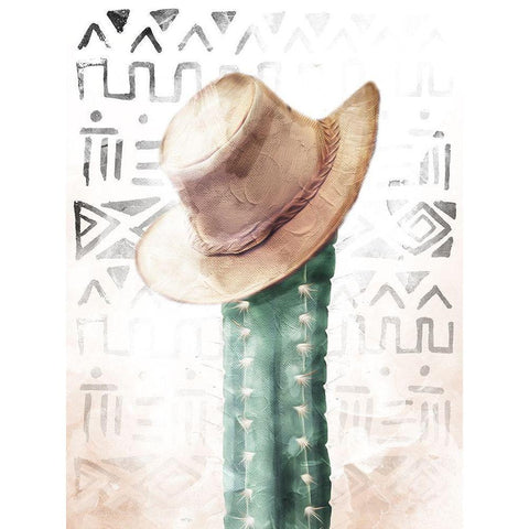Tribe Cactus Gold Ornate Wood Framed Art Print with Double Matting by Villa, Mlli