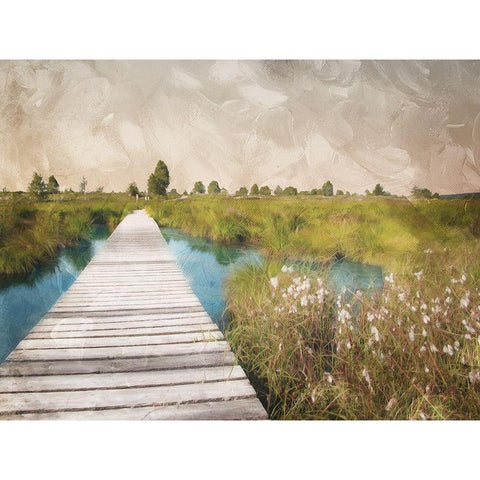 On The Marsh Black Modern Wood Framed Art Print with Double Matting by Villa, Mlli