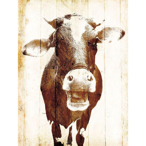 Aaahh Cow Gold Ornate Wood Framed Art Print with Double Matting by Villa, Mlli