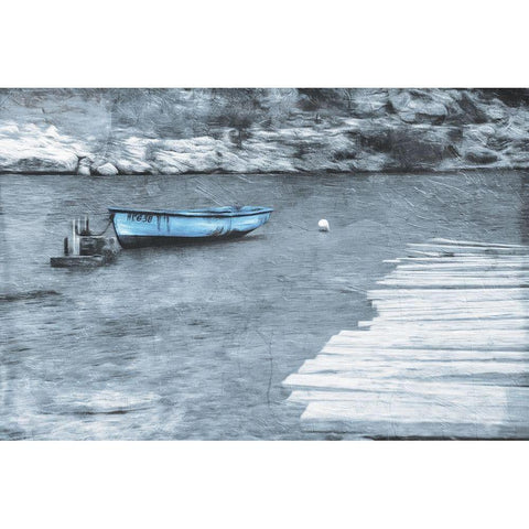 Blue Rest At Sea Black Modern Wood Framed Art Print with Double Matting by Villa, Mlli