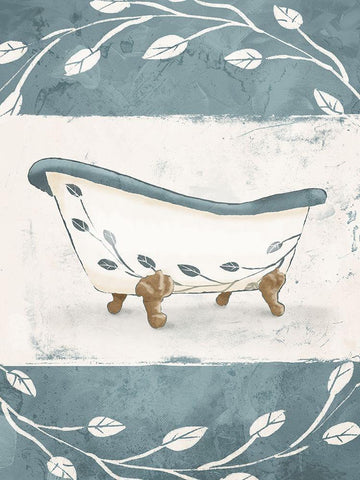 Floral Bath Black Ornate Wood Framed Art Print with Double Matting by Villa, Mlli