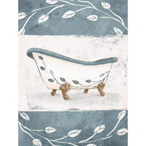 Floral Bath Black Modern Wood Framed Art Print with Double Matting by Villa, Mlli