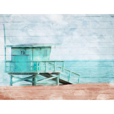 Lifegaurd Station White Modern Wood Framed Art Print by Villa, Mlli