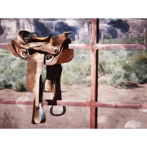 Saddle Up Gold Ornate Wood Framed Art Print with Double Matting by Villa, Mlli