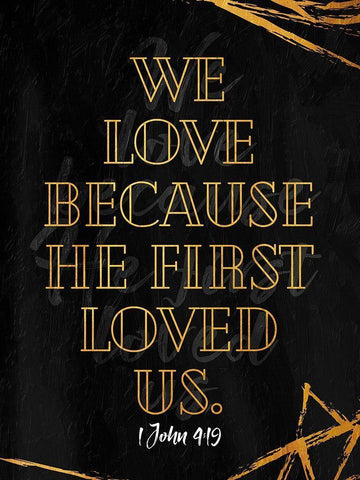 He First Loved Black Ornate Wood Framed Art Print with Double Matting by Villa, Mlli