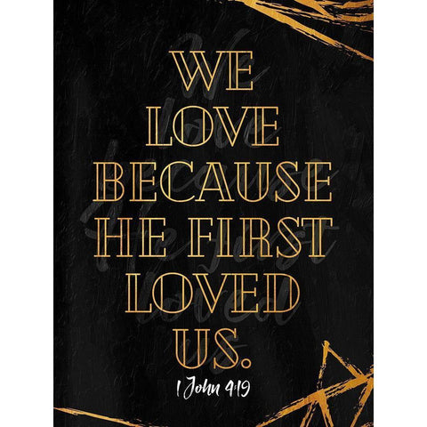 He First Loved Black Modern Wood Framed Art Print by Villa, Mlli