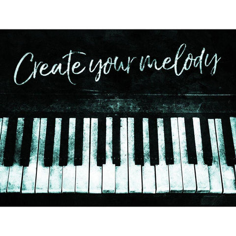 Create Your Melody Black Modern Wood Framed Art Print with Double Matting by Villa, Mlli