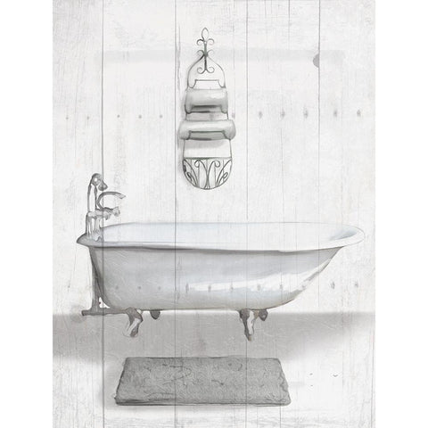 Simple Bath White Modern Wood Framed Art Print by Villa, Mlli