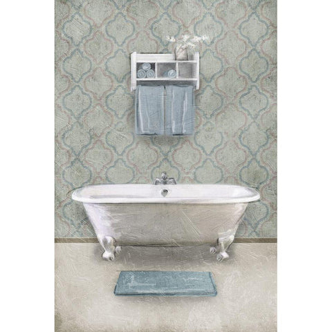 Vintage Bath Black Modern Wood Framed Art Print by Villa, Mlli