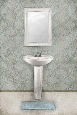 Vintage Sink White Modern Wood Framed Art Print with Double Matting by Villa, Mlli