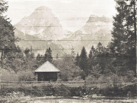 Lonely Booth White Modern Wood Framed Art Print with Double Matting by Villa, Mlli