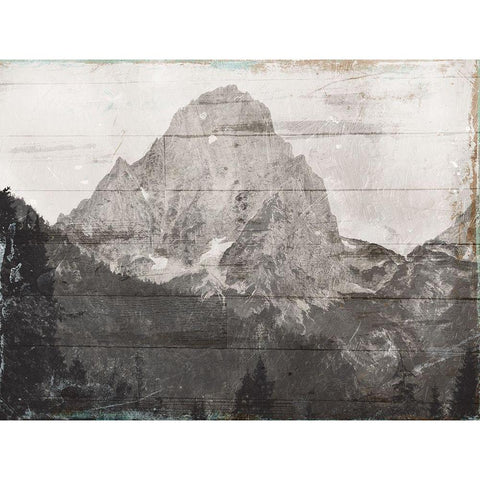 In The Mountains White Modern Wood Framed Art Print by Villa, Mlli