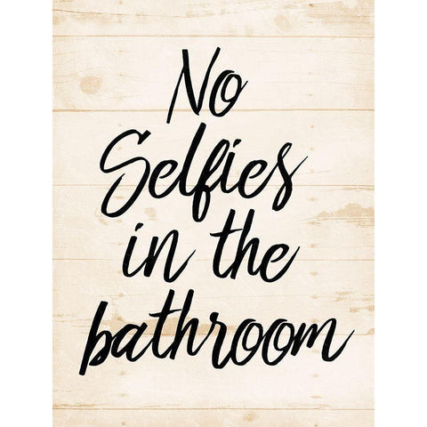 No Selfies White Modern Wood Framed Art Print by Villa, Mlli