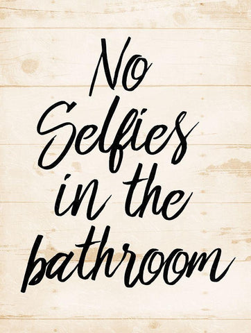 No Selfies Black Ornate Wood Framed Art Print with Double Matting by Villa, Mlli