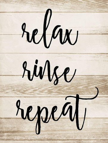 Relax Rinse Repeat White Modern Wood Framed Art Print with Double Matting by Villa, Mlli