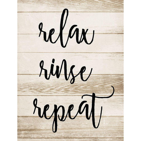 Relax Rinse Repeat Black Modern Wood Framed Art Print with Double Matting by Villa, Mlli