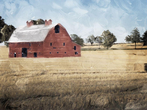 Farmhouse On The Hay White Modern Wood Framed Art Print with Double Matting by Villa, Mlli