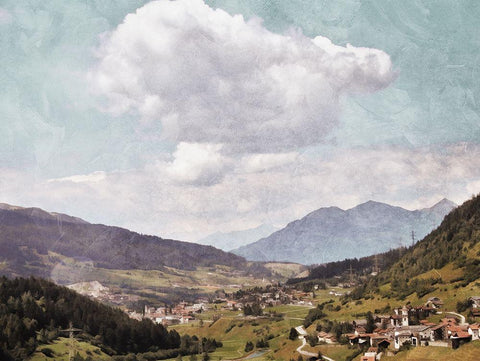 Look At The Clouds White Modern Wood Framed Art Print with Double Matting by Villa, Mlli