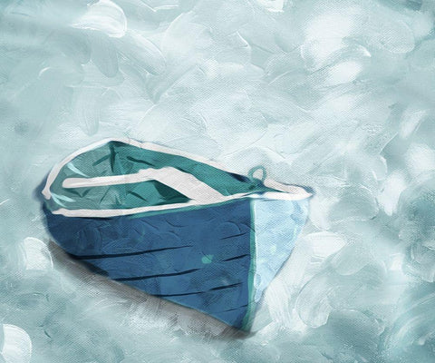 Lonely Boat Black Ornate Wood Framed Art Print with Double Matting by Villa, Mlli
