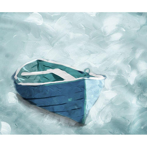 Lonely Boat Black Modern Wood Framed Art Print by Villa, Mlli