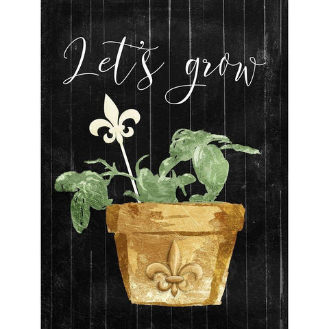 Lets Grow White Modern Wood Framed Art Print by Villa, Mlli