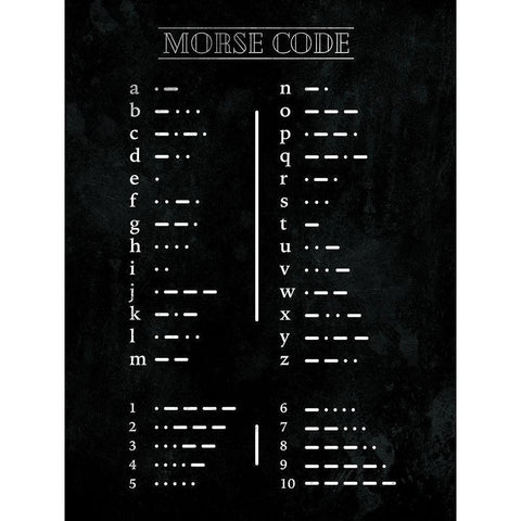 Morse Code Open Gold Ornate Wood Framed Art Print with Double Matting by Villa, Mlli