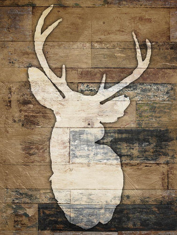Look At Me Deer White Modern Wood Framed Art Print with Double Matting by Villa, Mlli