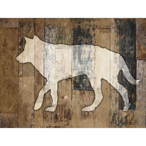 Look At Me Wolf Gold Ornate Wood Framed Art Print with Double Matting by Villa, Mlli