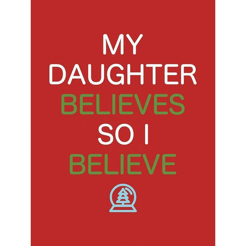 Daughter Believes Red Gold Ornate Wood Framed Art Print with Double Matting by Villa, Mlli