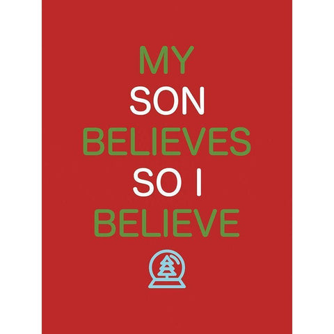 Son Believes Red Black Modern Wood Framed Art Print by Villa, Mlli