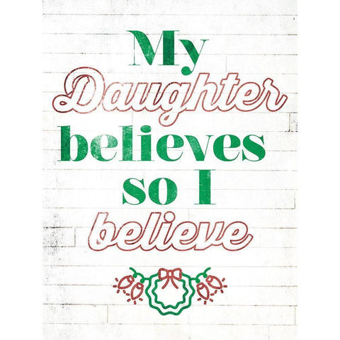 Daughter Believes Extra Black Modern Wood Framed Art Print by Villa, Mlli