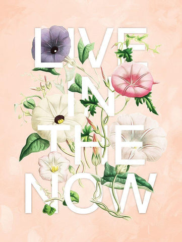 Live In The Now Black Ornate Wood Framed Art Print with Double Matting by Villa, Mlli