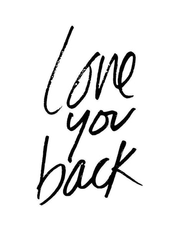 Love You Back White Modern Wood Framed Art Print with Double Matting by Villa, Mlli