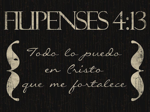 Filipenses Todo Black Ornate Wood Framed Art Print with Double Matting by Villa, Mlli