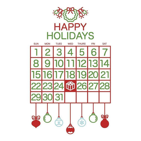 Happy Holidays Colors Black Modern Wood Framed Art Print by Villa, Mlli