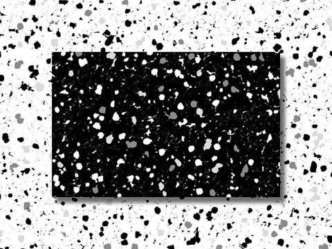 Black White Speckles White Modern Wood Framed Art Print with Double Matting by Villa, Mlli