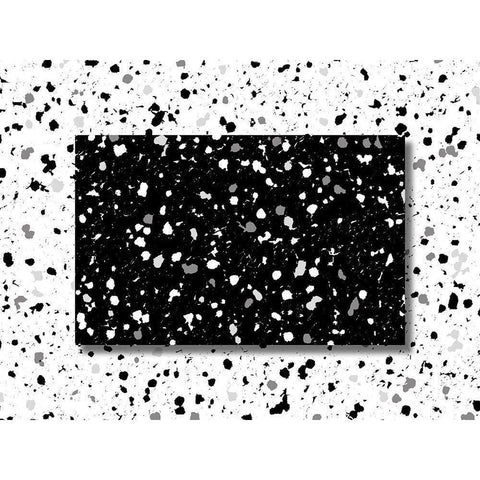 Black White Speckles Black Modern Wood Framed Art Print with Double Matting by Villa, Mlli