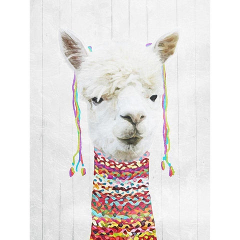 Dressed Llama White Modern Wood Framed Art Print by Villa, Mlli