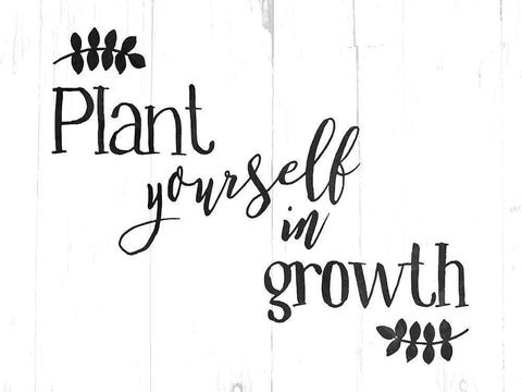 Plant Growth BW White Modern Wood Framed Art Print with Double Matting by Villa, Mlli