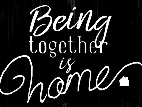 Being Together Home White Modern Wood Framed Art Print with Double Matting by Villa, Mlli