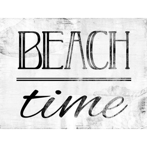 Beach Time Bw White Modern Wood Framed Art Print by Villa, Mlli