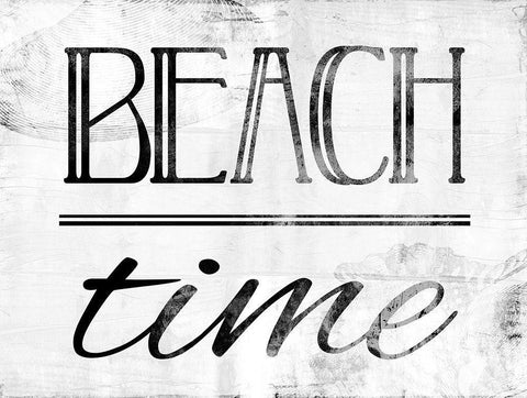 Beach Time Bw Black Ornate Wood Framed Art Print with Double Matting by Villa, Mlli