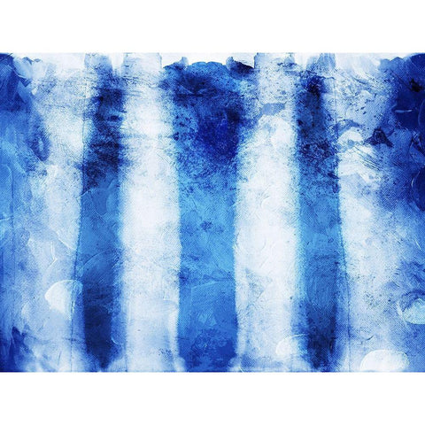 Blue Stripes Gold Ornate Wood Framed Art Print with Double Matting by Villa, Mlli