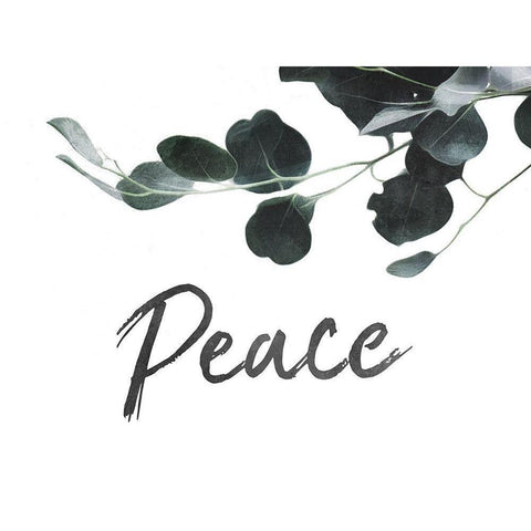 Peace Leaves White Modern Wood Framed Art Print by Villa, Mlli