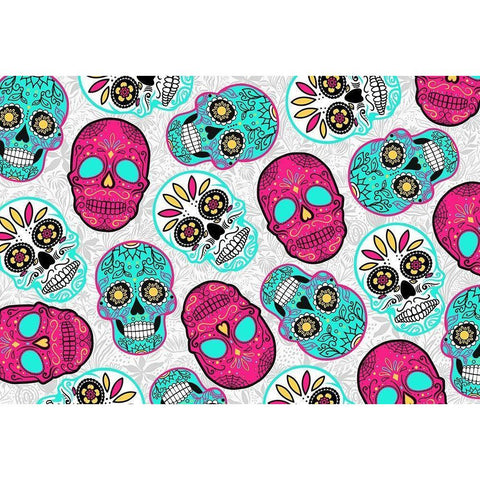 More Fun Skulls Black Modern Wood Framed Art Print by Villa, Mlli