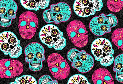 More Fun Skulls Reverse Black Ornate Wood Framed Art Print with Double Matting by Villa, Mlli