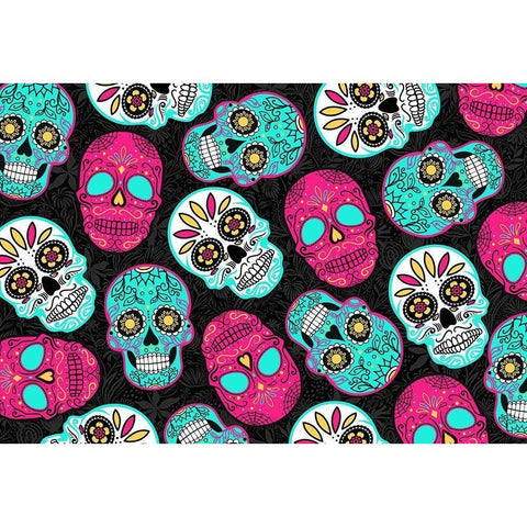 More Fun Skulls Reverse Black Modern Wood Framed Art Print by Villa, Mlli