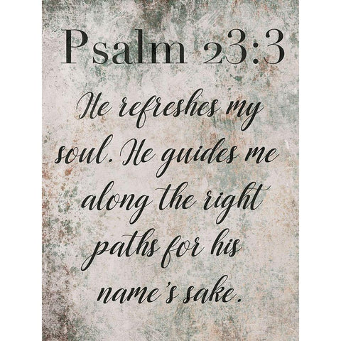 Psalm 23:3 Black Modern Wood Framed Art Print by Villa, Mlli