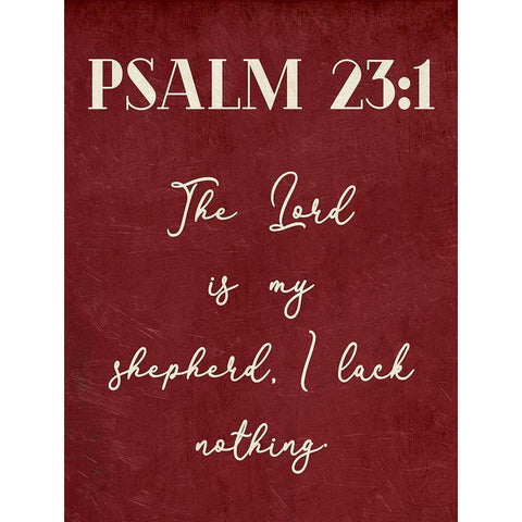Psalm 23:1 Gold Ornate Wood Framed Art Print with Double Matting by Villa, Mlli